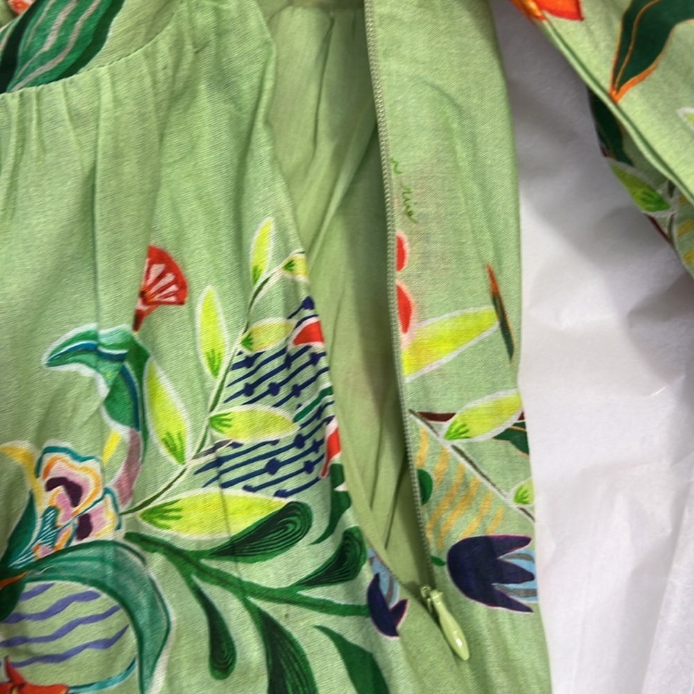 FARM RIO X ANTHROPOLOGIE  OFF THE SHOULDER TIERED FLORAL NWT DRESS SZ S - Picture 11 of 16
